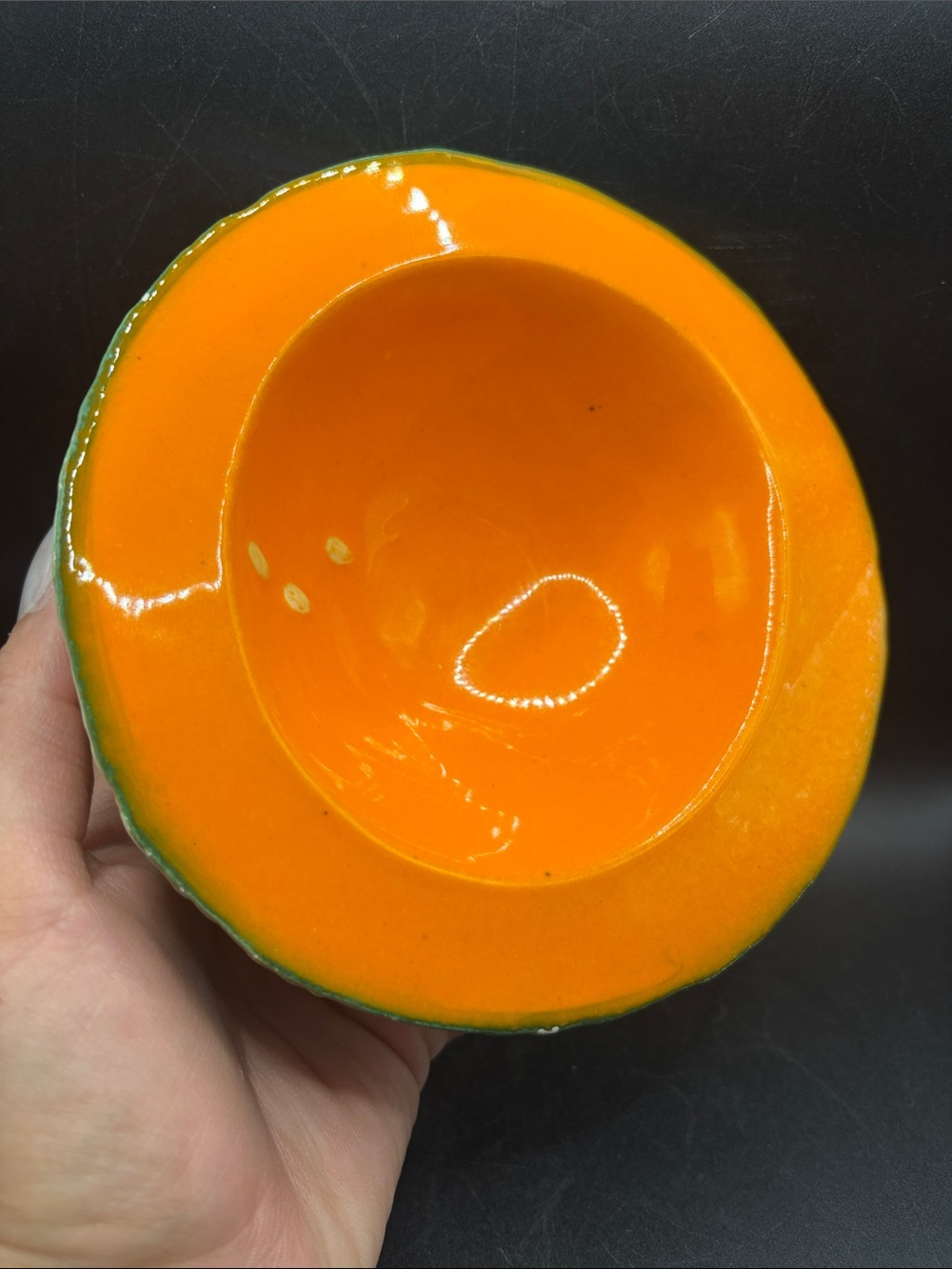 Ed Langbein Original Cantaloupe Melon Bowl Mid Century Vintage Italian Pottery - Picture 11 of 11